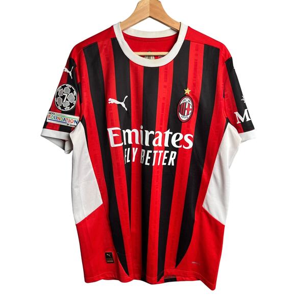 Puma AC Milan Men's 24/25 Home Jersey Soccer Kit Social Club Institution Large - Picture 1 of 6